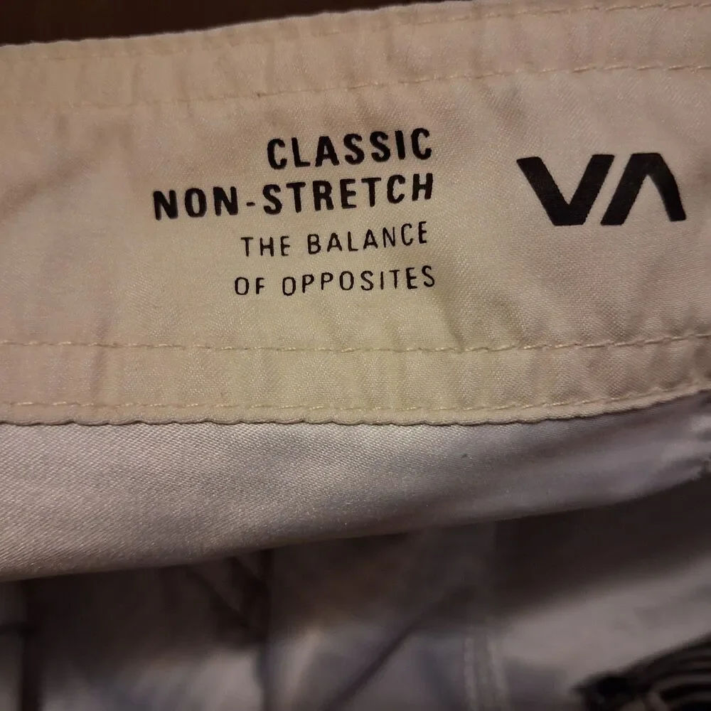 RVCA swim trunks board shorts mens 36 blue striped classic non-stretch surf